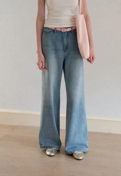 Wide Leg High Waist Denim Jeans