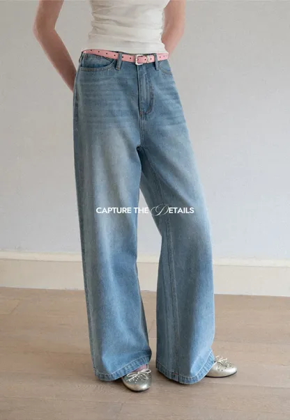 Wide Leg High Waist Denim Jeans