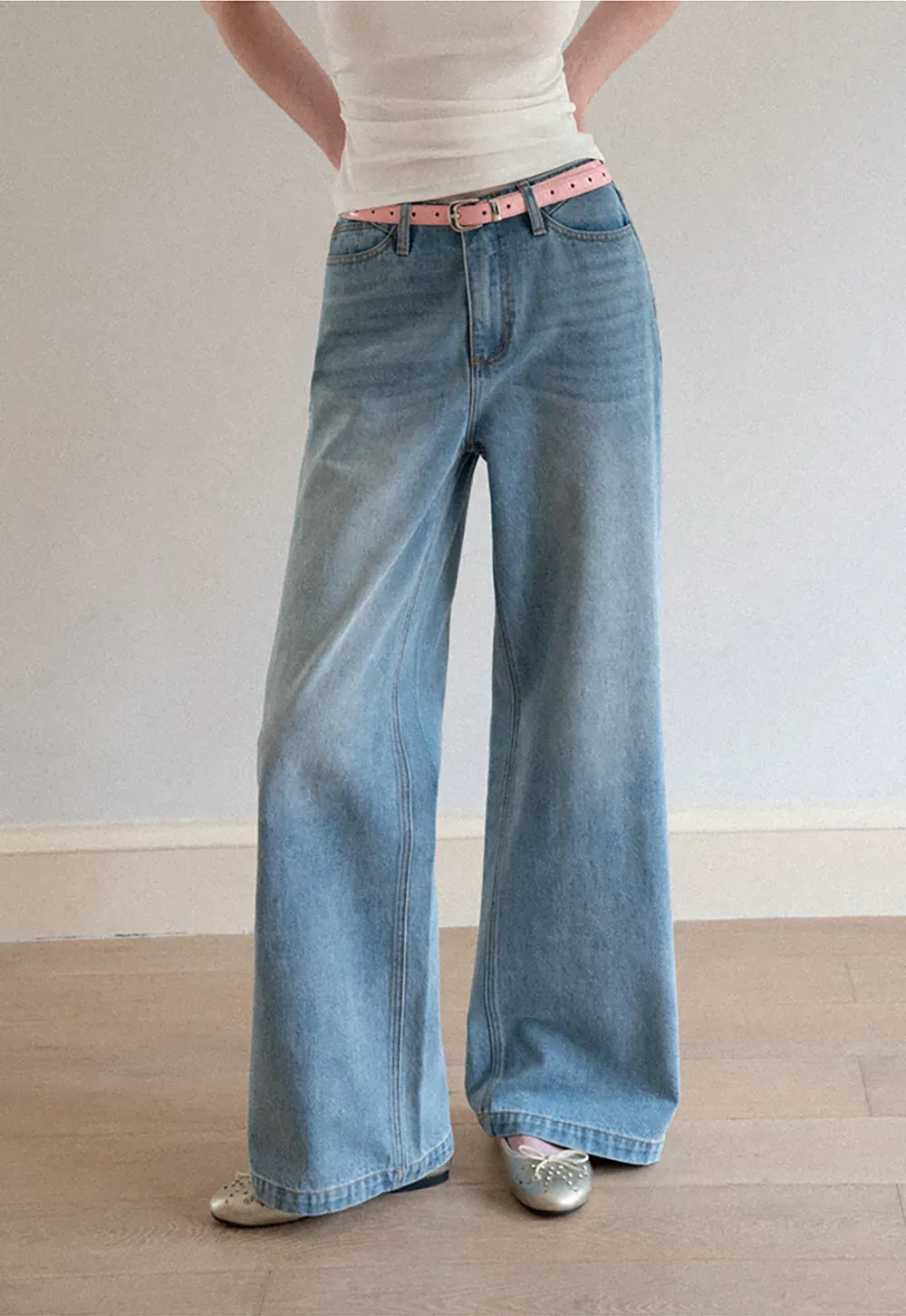 Wide Leg High Waist Denim Jeans