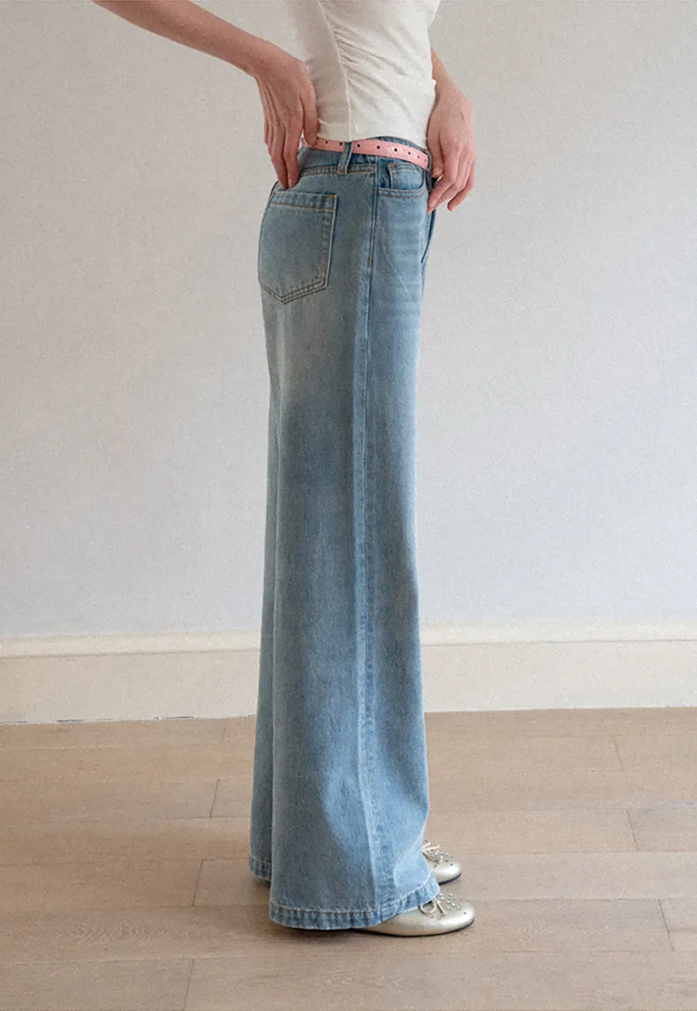 Wide Leg High Waist Denim Jeans