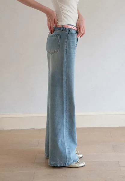 Wide Leg High Waist Denim Jeans