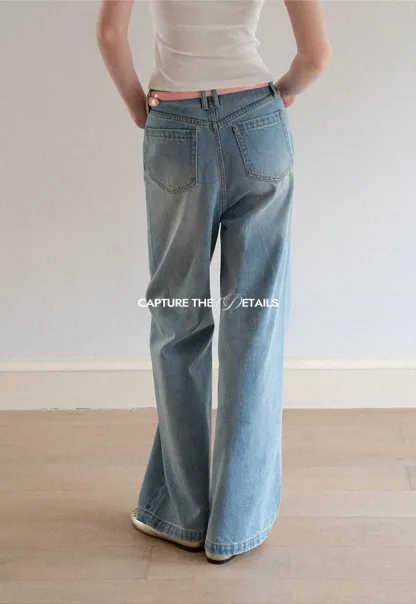 Wide Leg High Waist Denim Jeans