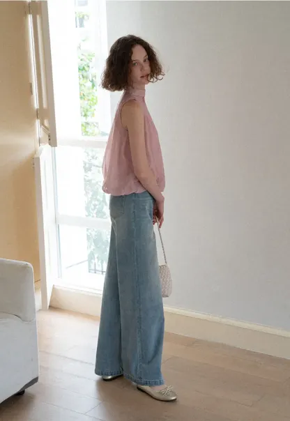 Wide Leg High Waist Denim Jeans