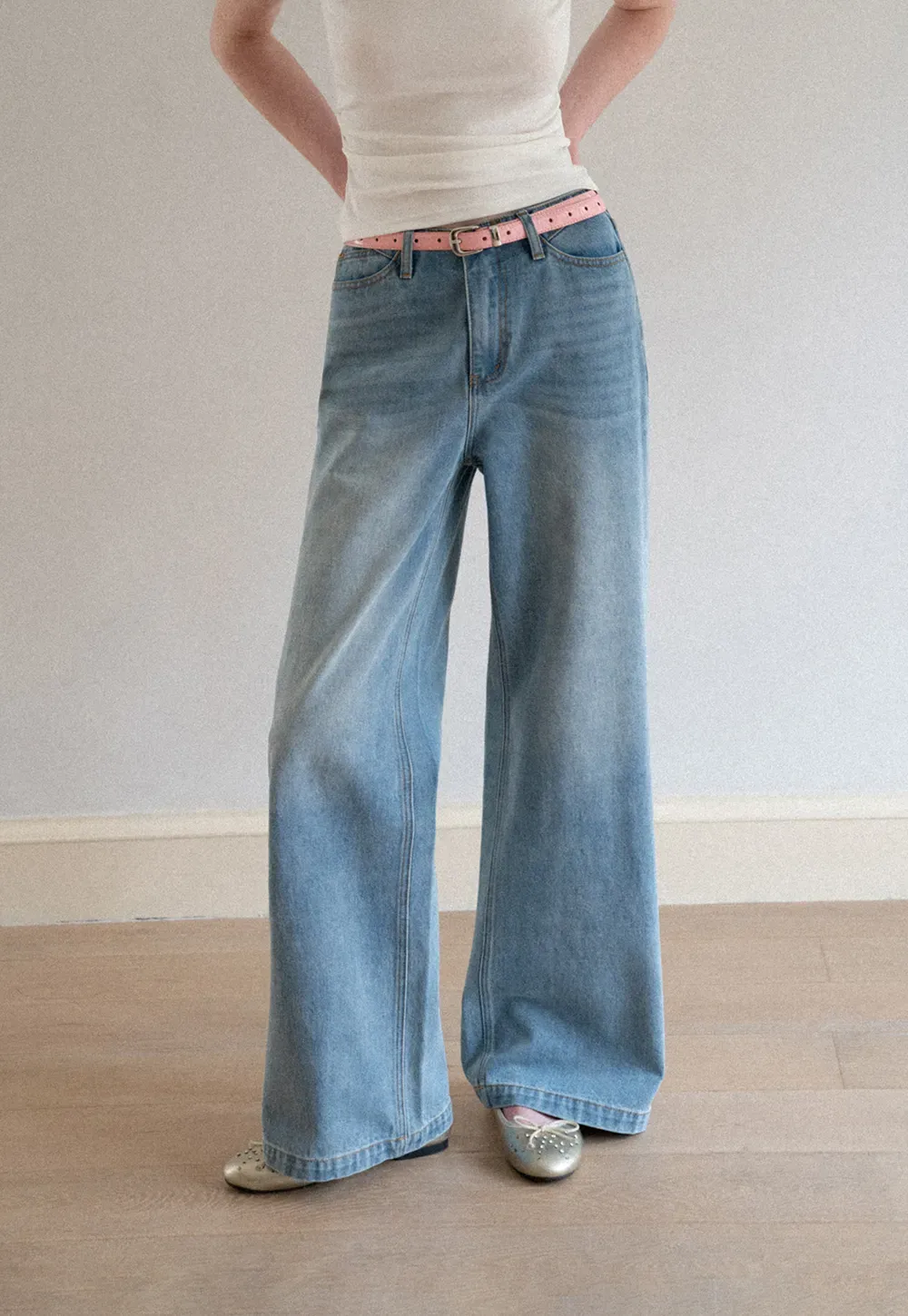 Wide Leg High Waist Denim Jeans