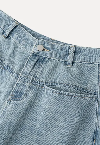 High Waist Wide Leg Denim Jeans