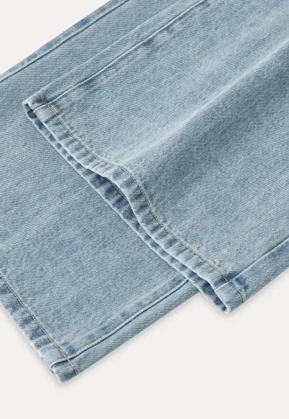 High Waist Wide Leg Denim Jeans