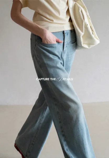 High Waist Wide Leg Denim Jeans