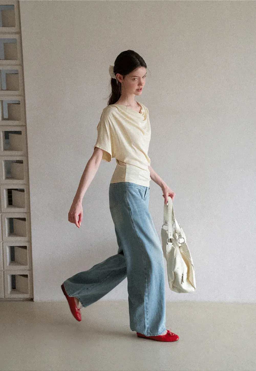 High Waist Wide Leg Denim Jeans