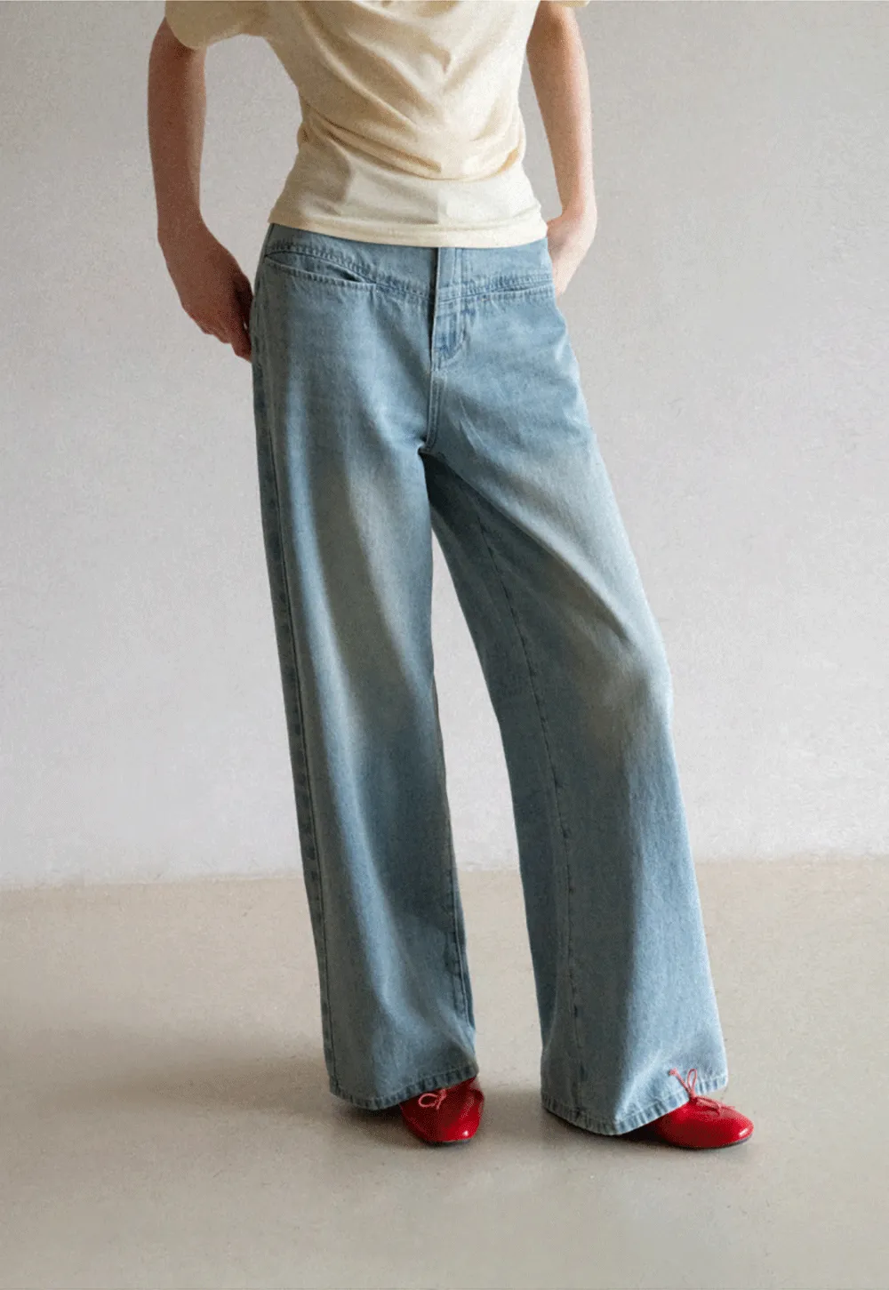 High Waist Wide Leg Denim Jeans