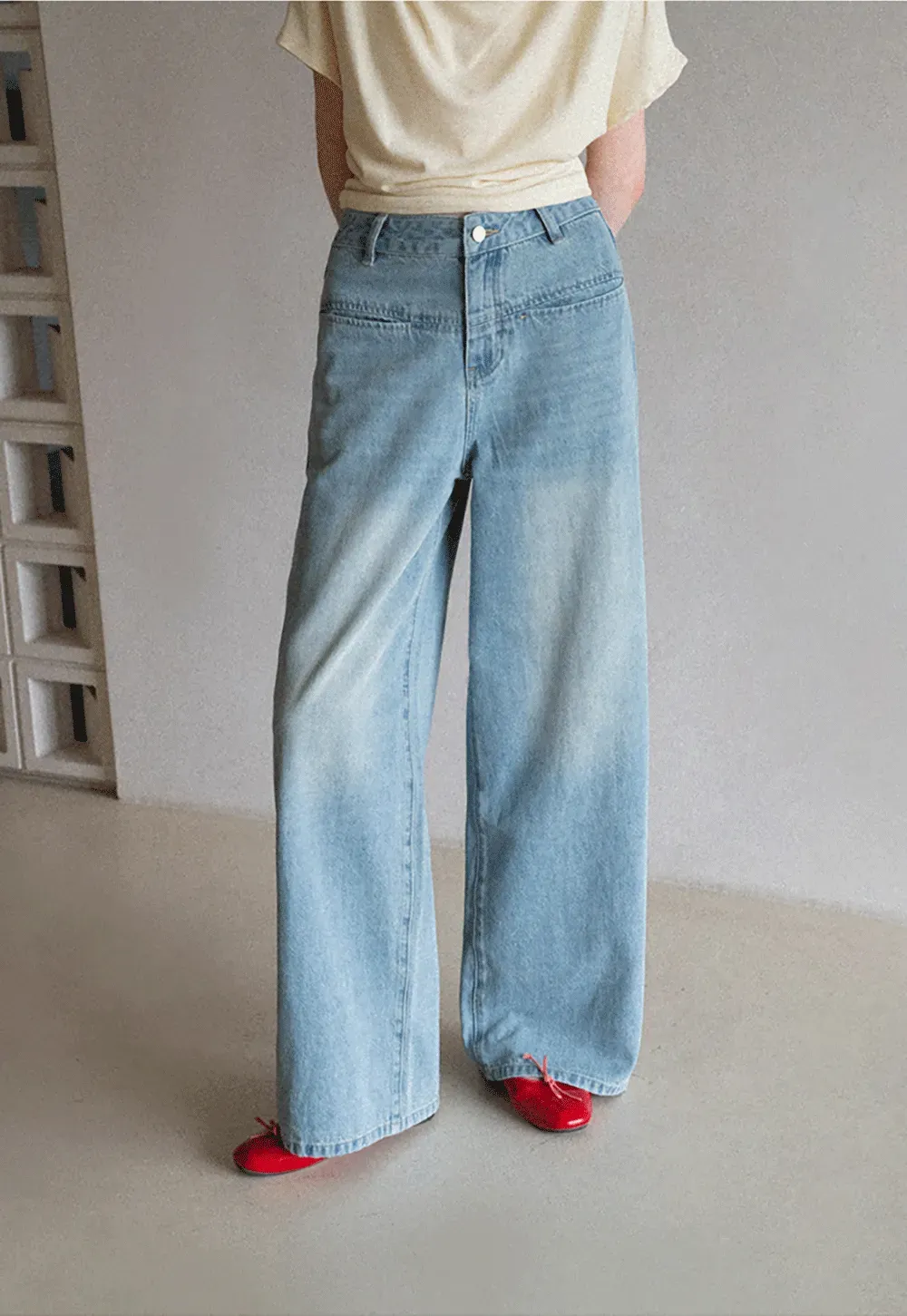 High Waist Wide Leg Denim Jeans