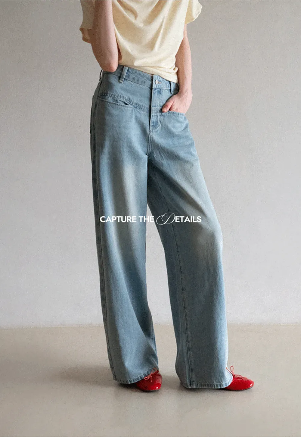 High Waist Wide Leg Denim Jeans