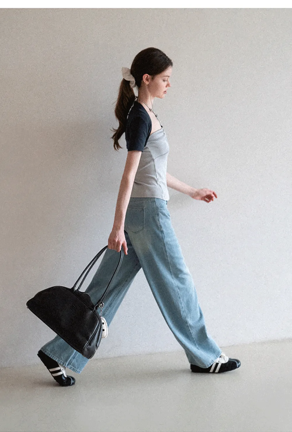 High Waist Wide Leg Denim Jeans