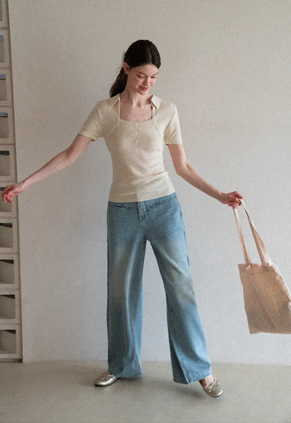 High Waist Wide Leg Denim Jeans