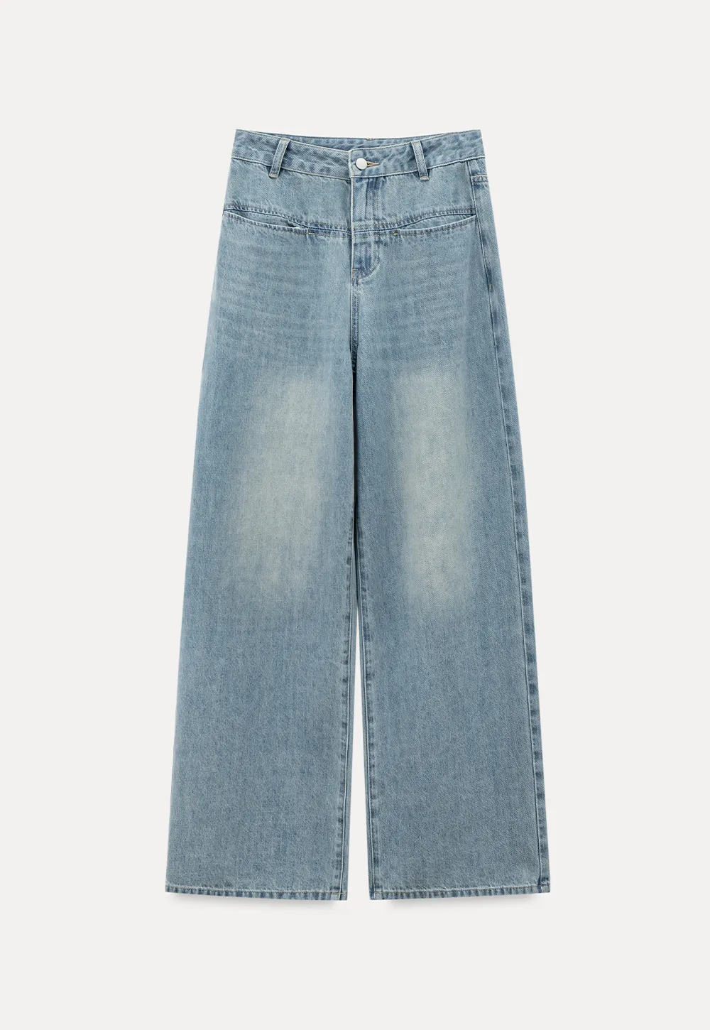 High Waist Wide Leg Denim Jeans