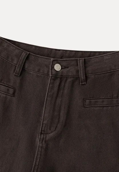 High Waist Cropped Denim Shorts