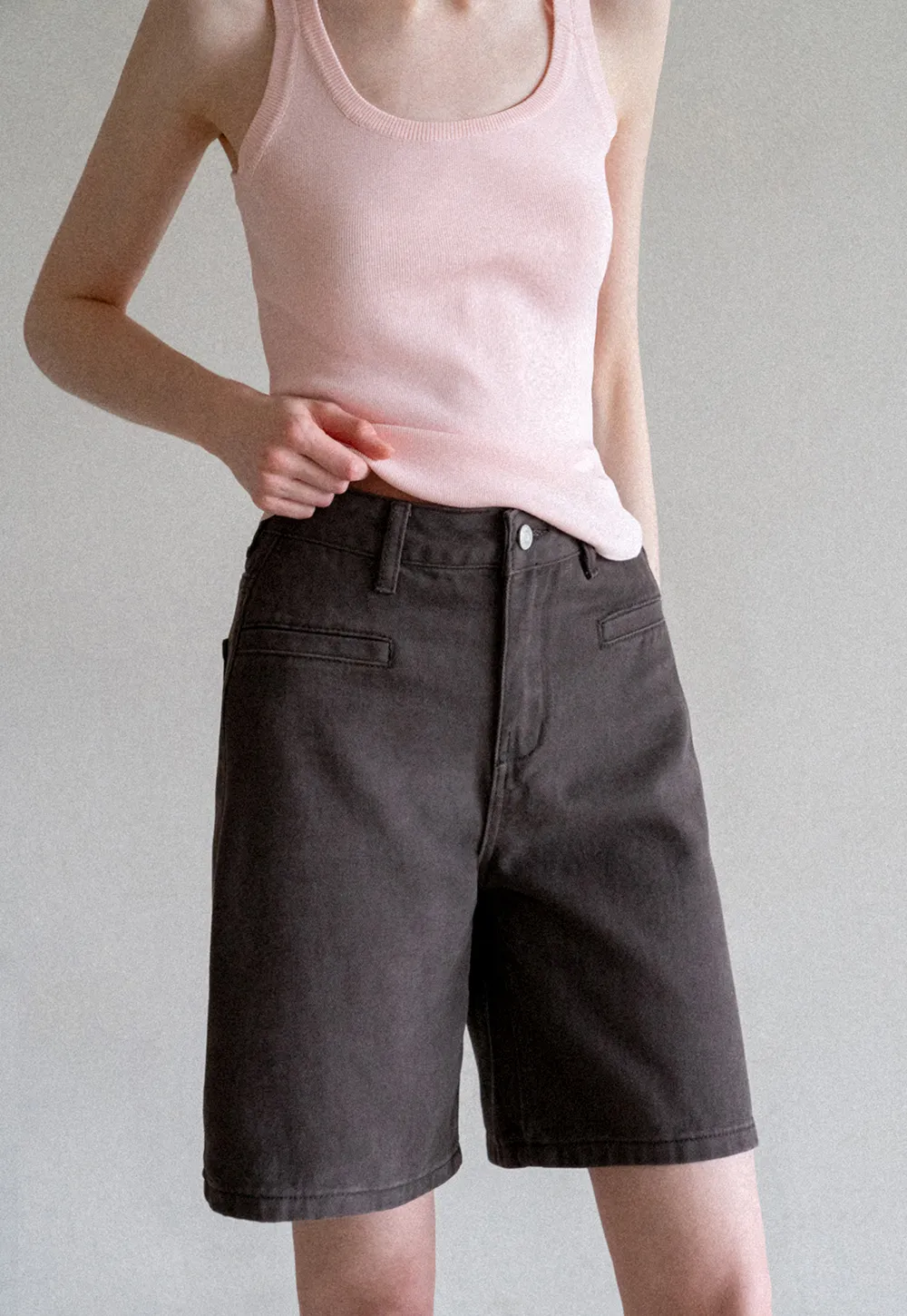 High Waist Cropped Denim Shorts