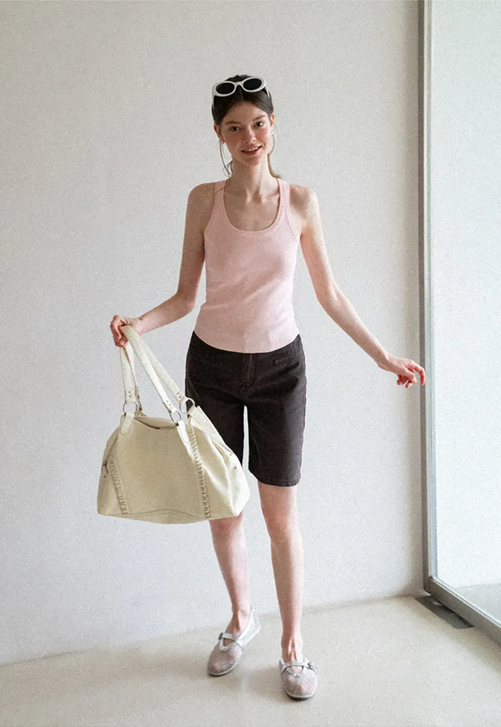 High Waist Cropped Denim Shorts