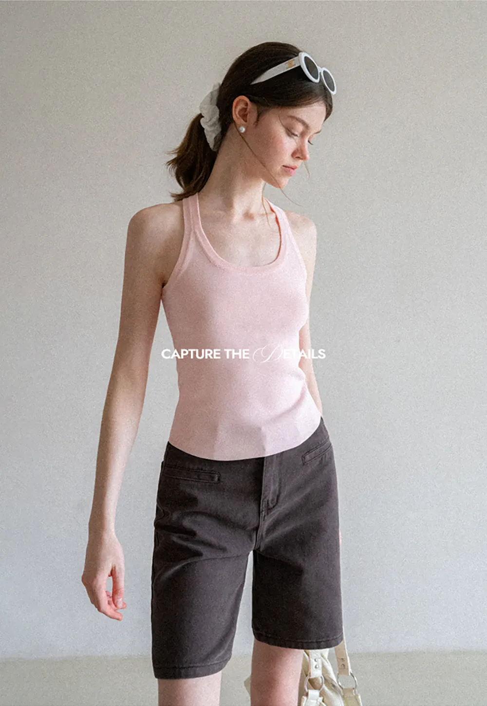 High Waist Cropped Denim Shorts