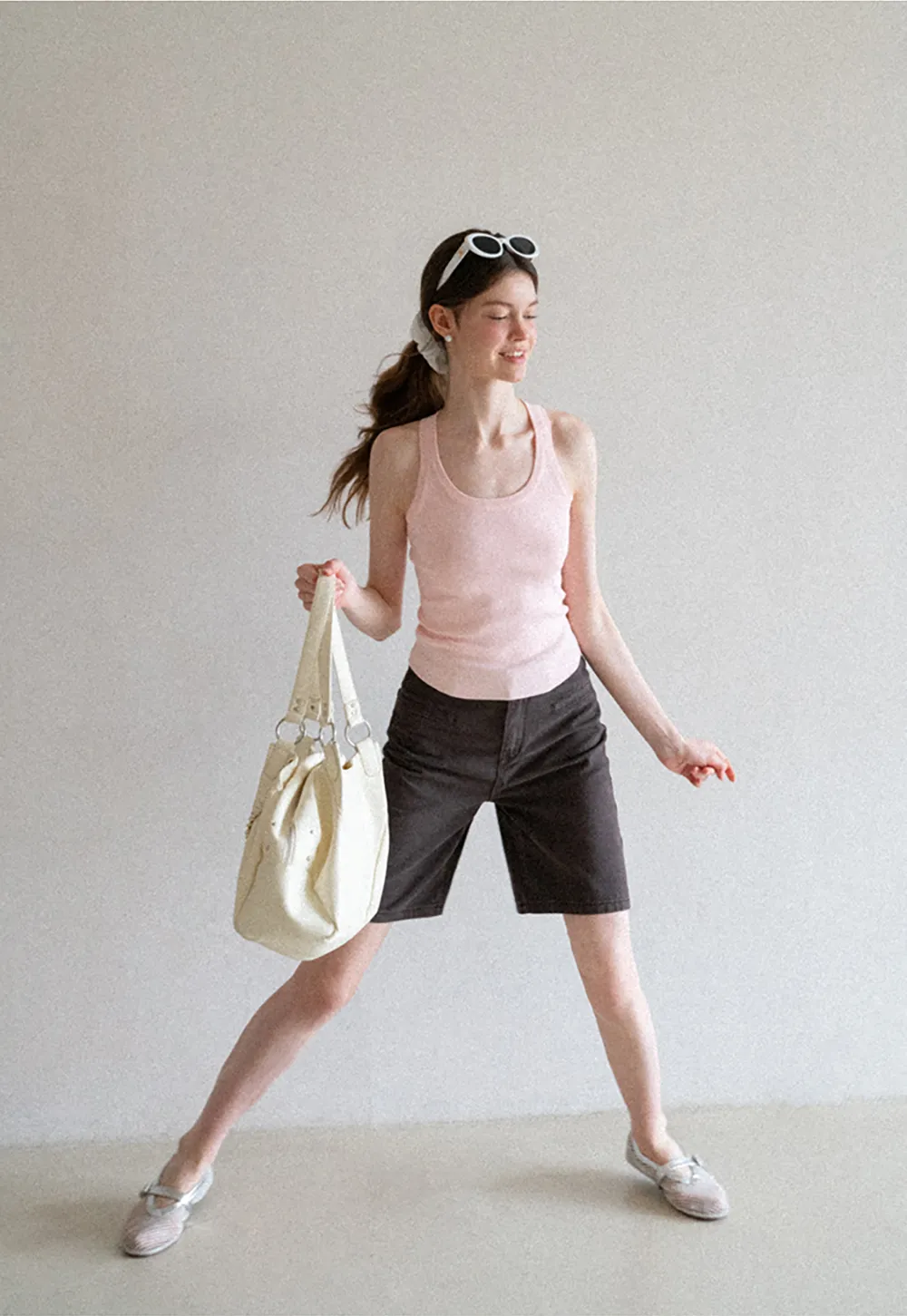 High Waist Cropped Denim Shorts