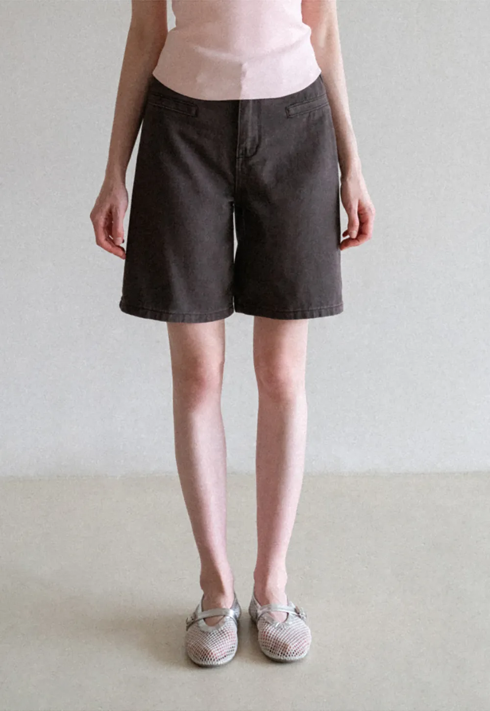 High Waist Cropped Denim Shorts