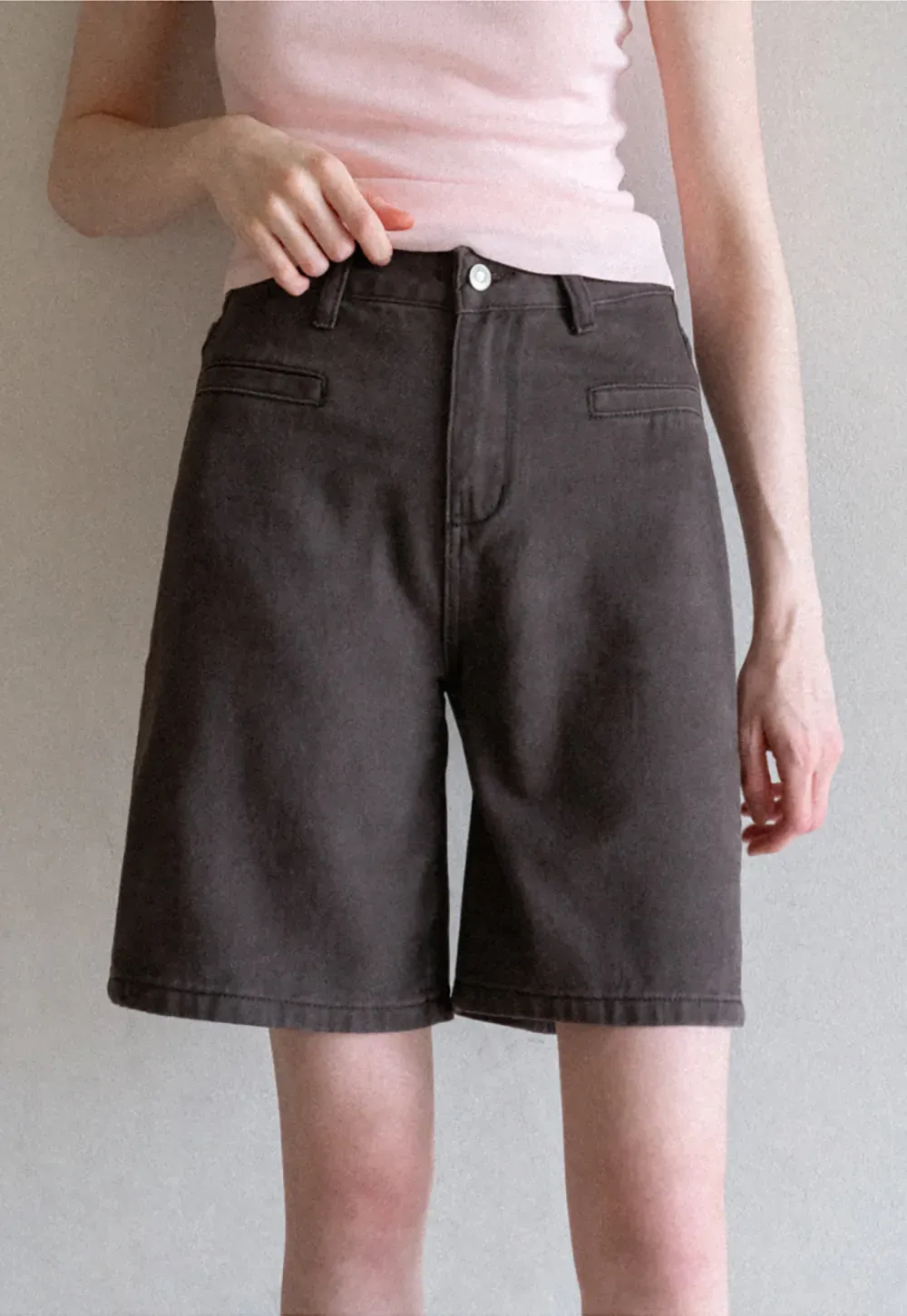 High Waist Cropped Denim Shorts