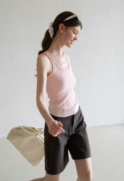 High Waist Cropped Denim Shorts