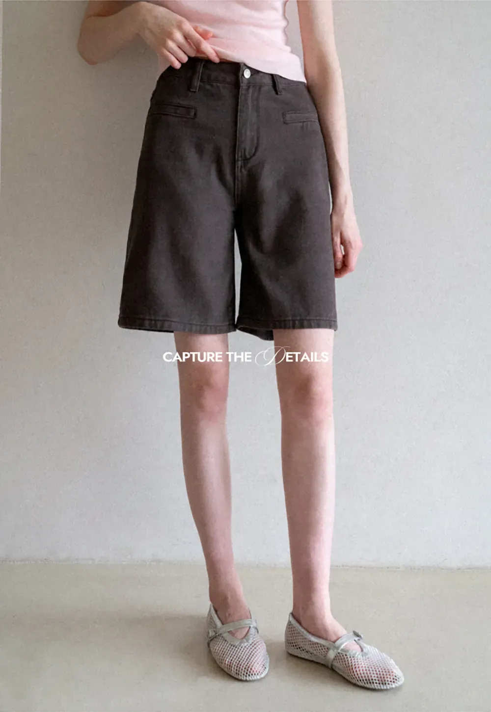 High Waist Cropped Denim Shorts