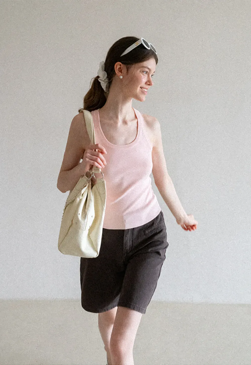 High Waist Cropped Denim Shorts