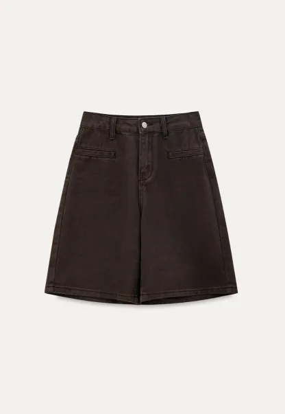 High Waist Cropped Denim Shorts