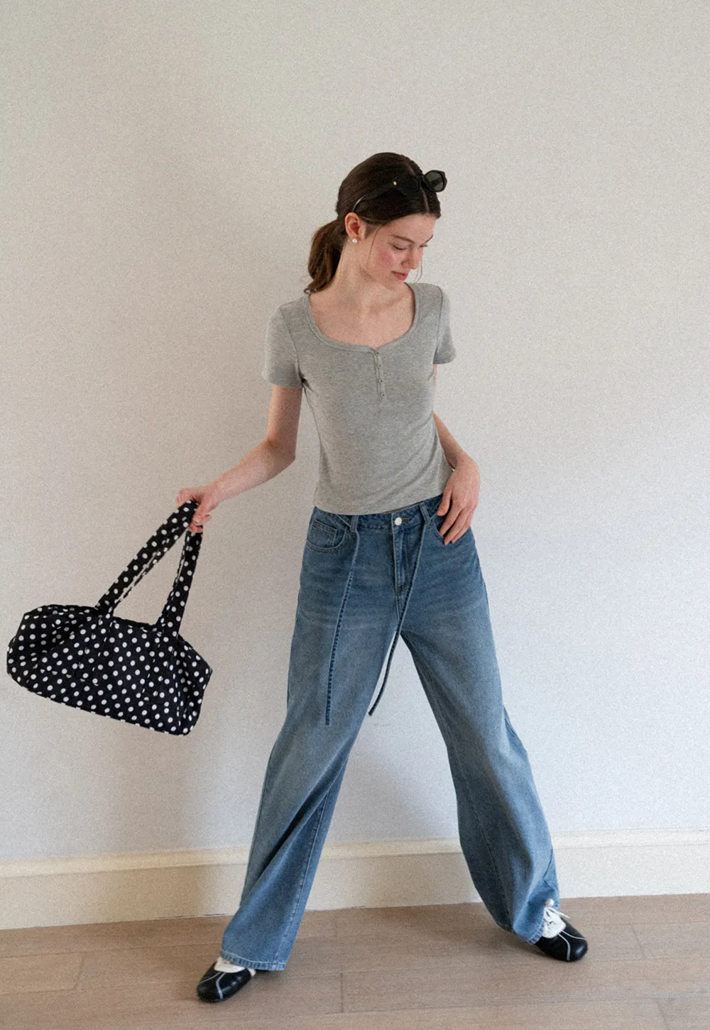 High Waist Wide Leg Denim Jeans