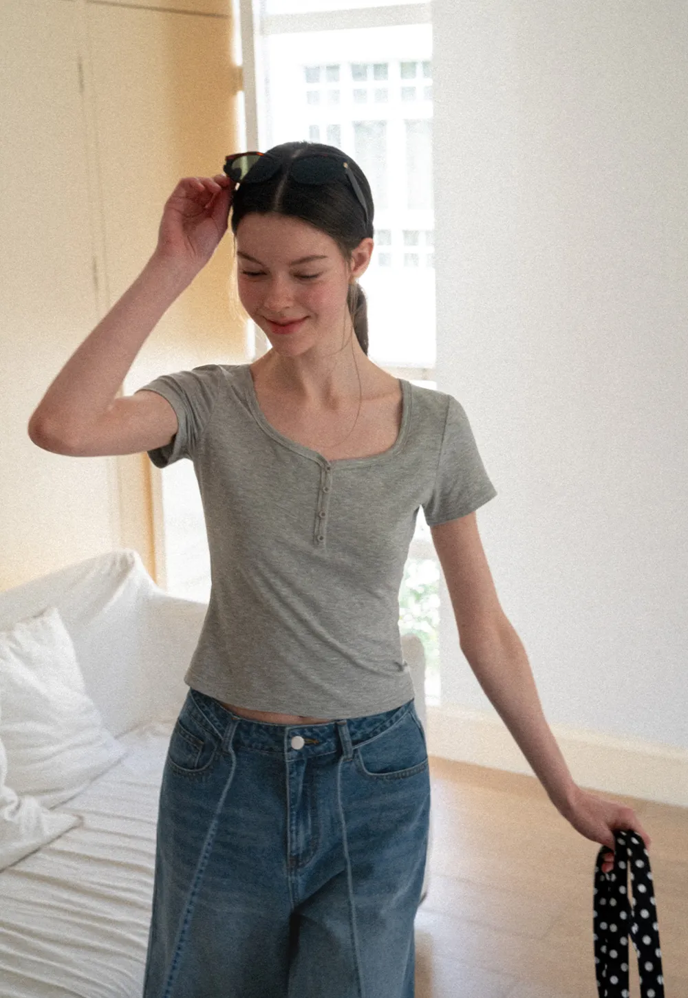 High Waist Wide Leg Denim Jeans