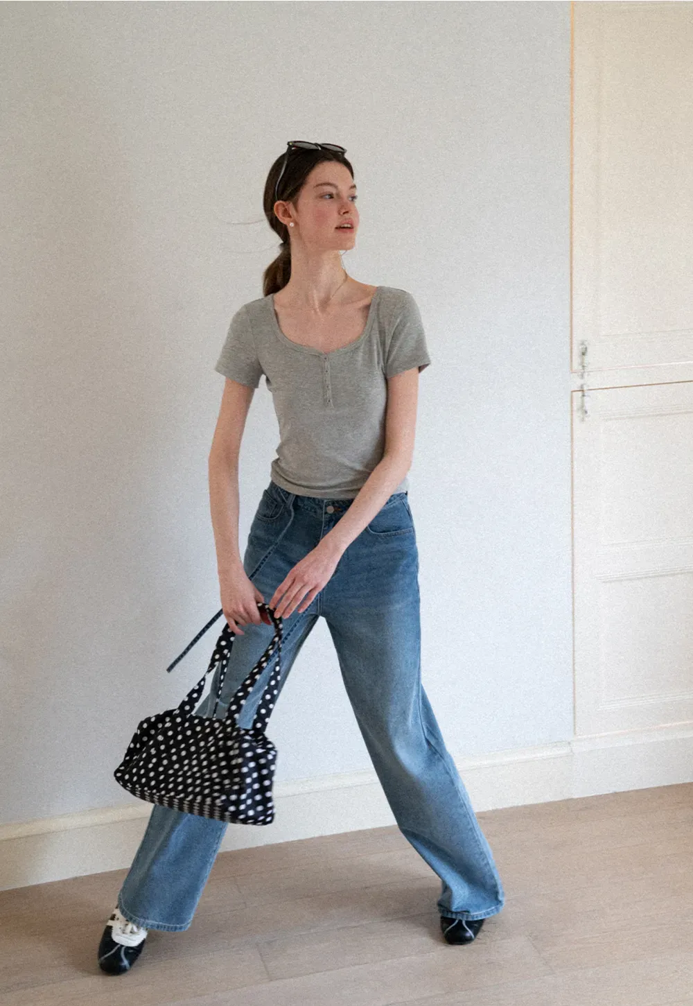 High Waist Wide Leg Denim Jeans