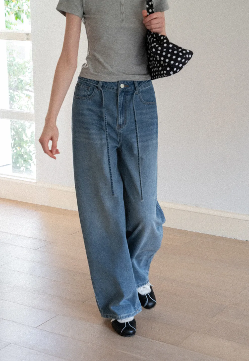 High Waist Wide Leg Denim Jeans
