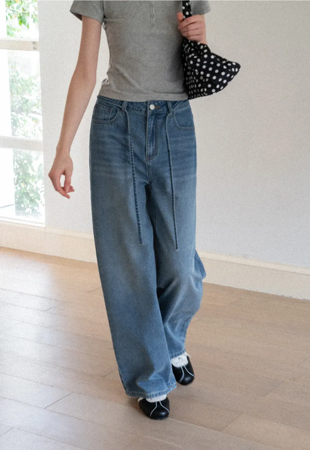 High Waist Wide Leg Denim Jeans