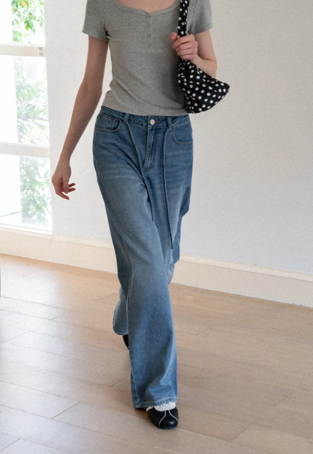 High Waist Wide Leg Denim Jeans