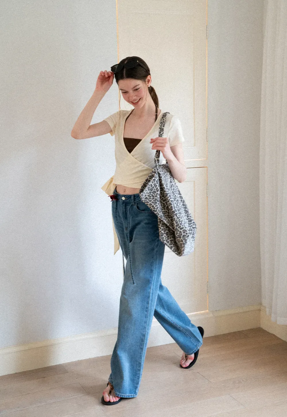 High Waist Wide Leg Denim Jeans