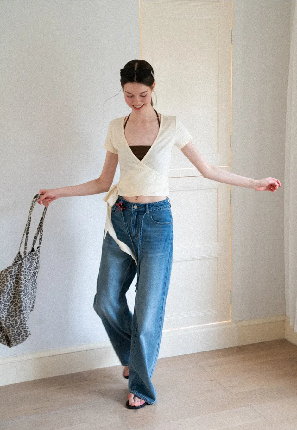 High Waist Wide Leg Denim Jeans