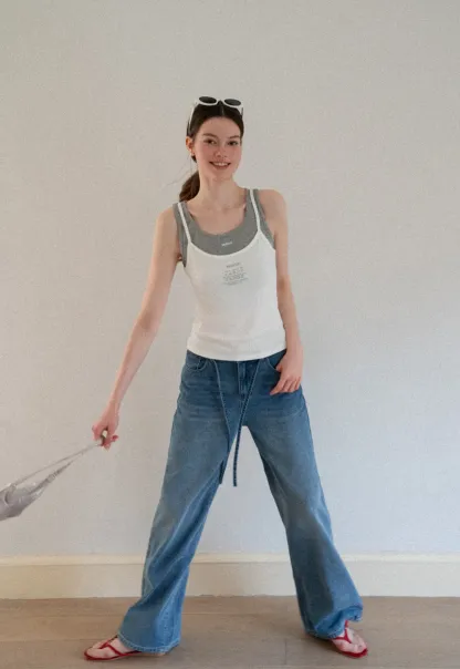 High Waist Wide Leg Denim Jeans