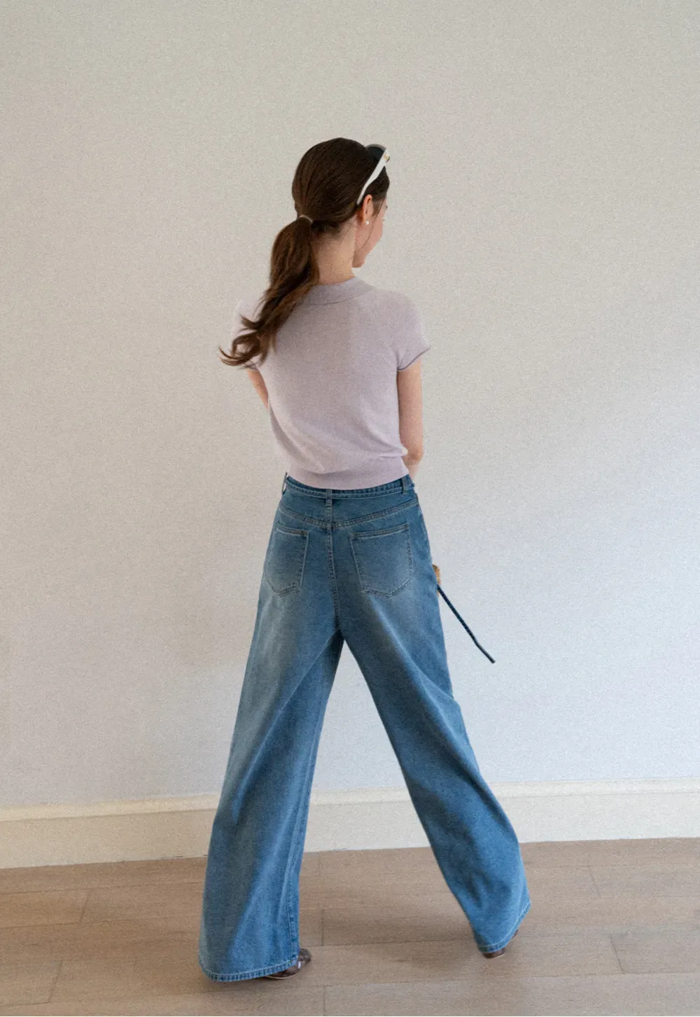 High Waist Wide Leg Denim Jeans