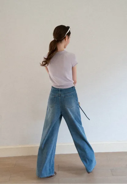 High Waist Wide Leg Denim Jeans