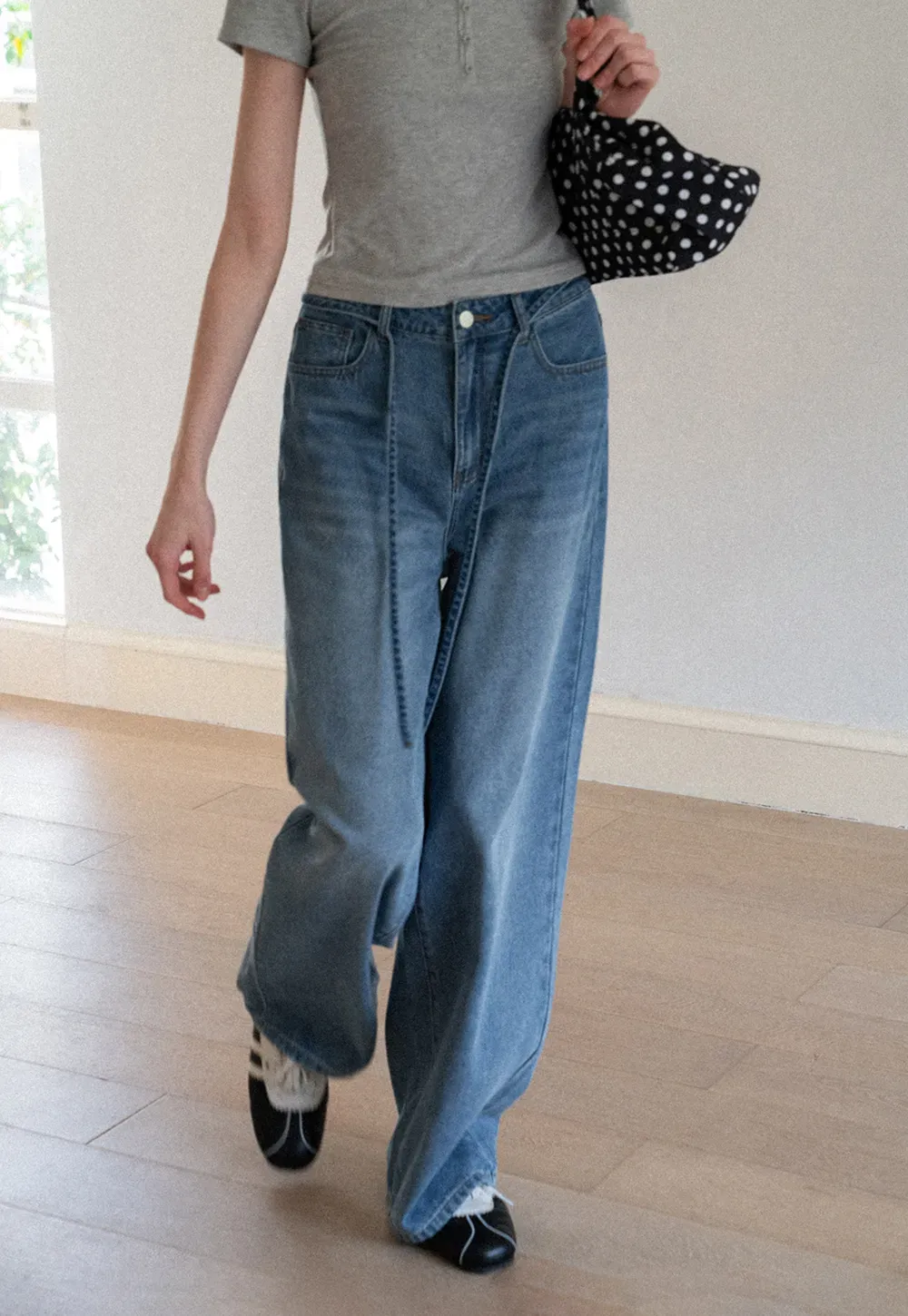 High Waist Wide Leg Denim Jeans