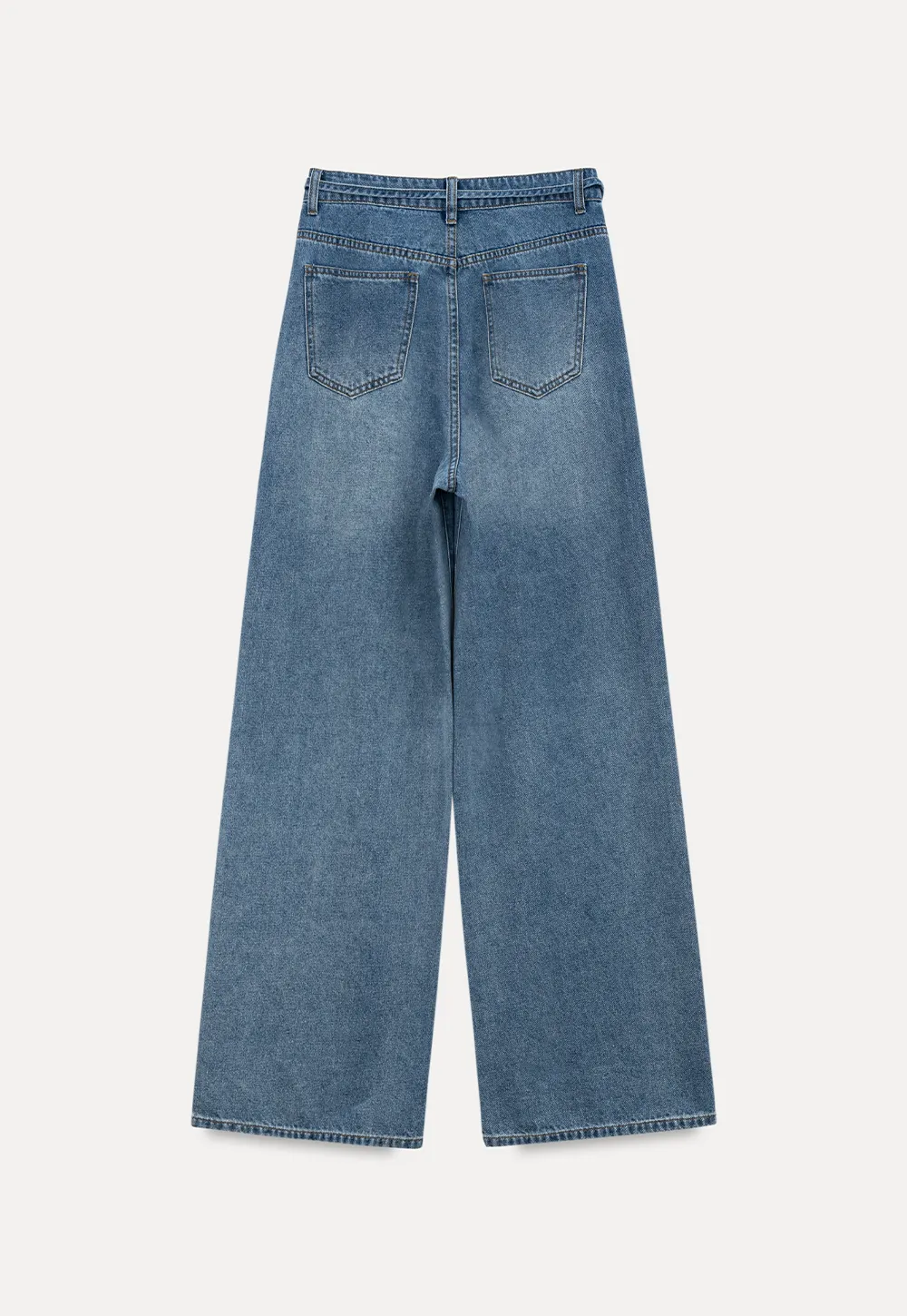 High Waist Wide Leg Denim Jeans