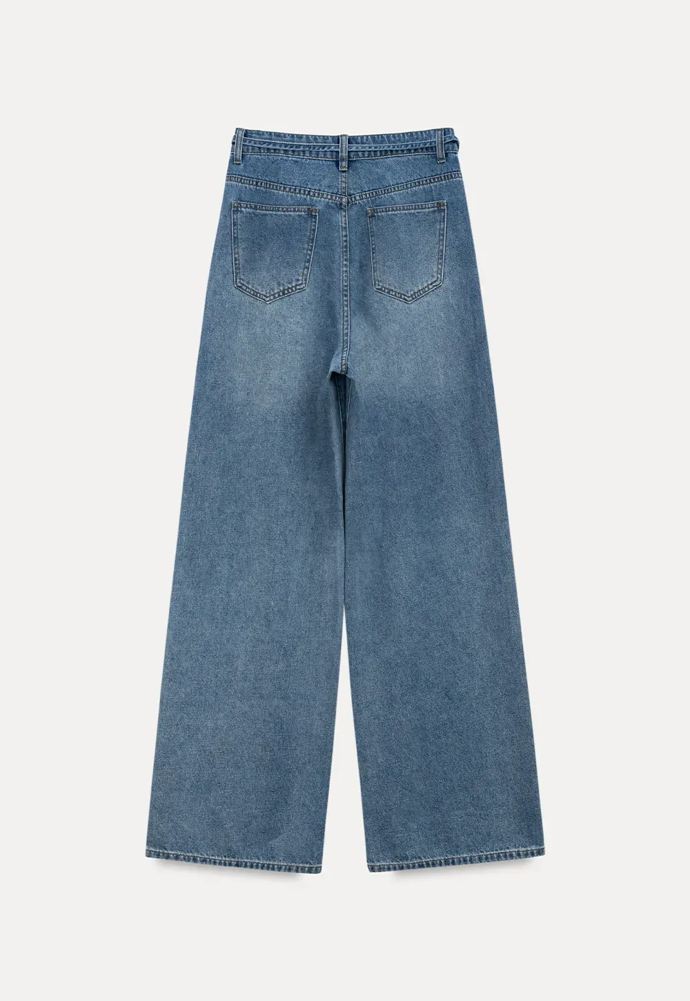 High Waist Wide Leg Denim Jeans