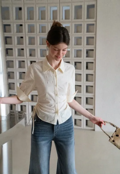Cropped Wide Leg Denim Pants