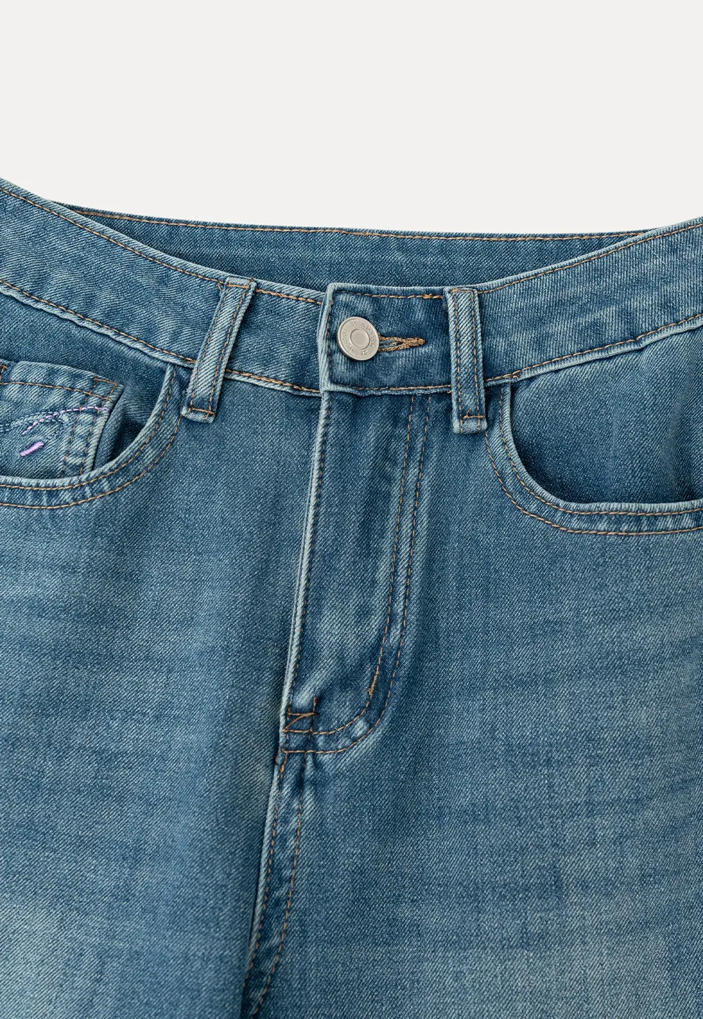 Cropped Flare Leg Denim Jeans