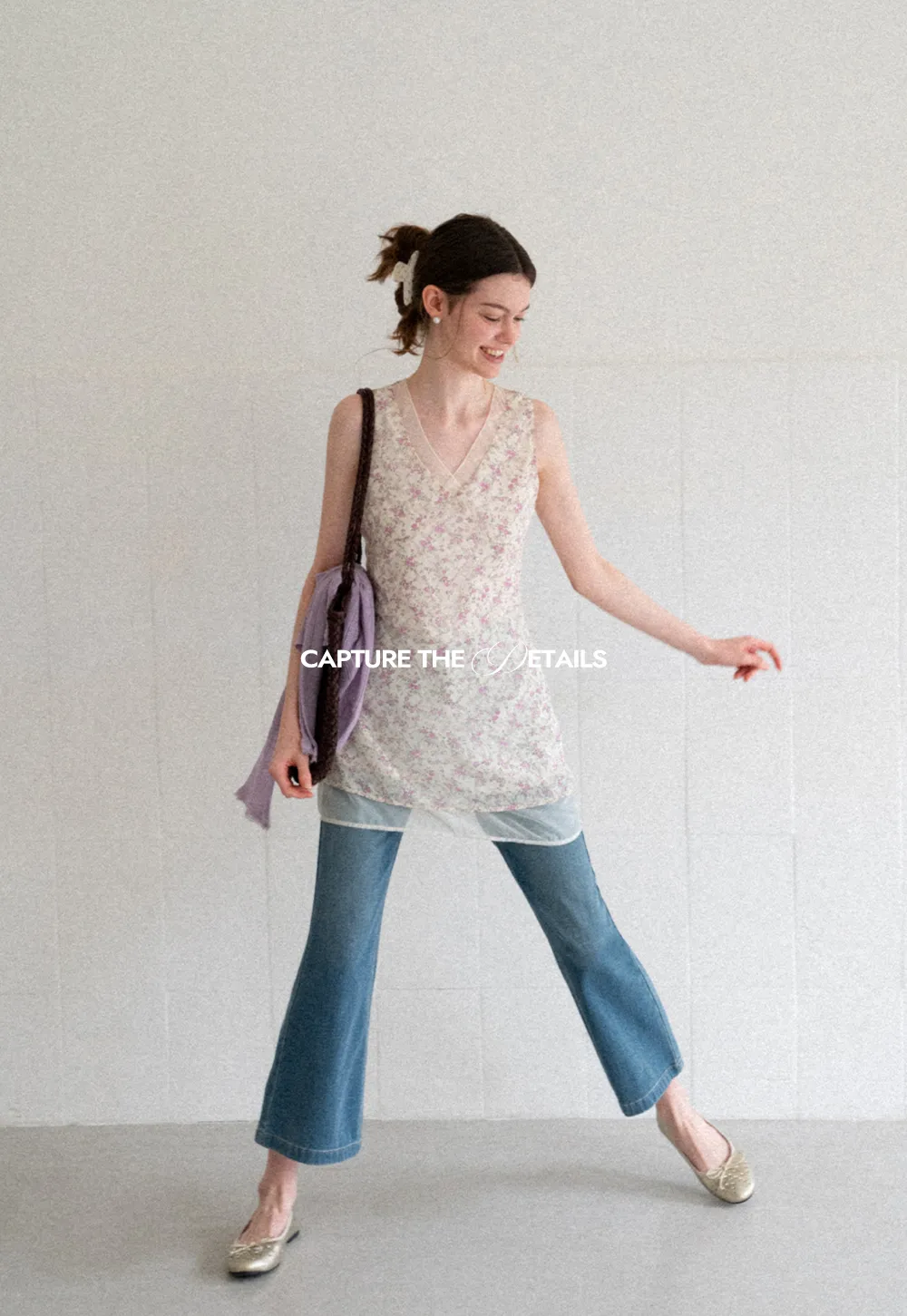 Cropped Flare Leg Denim Jeans