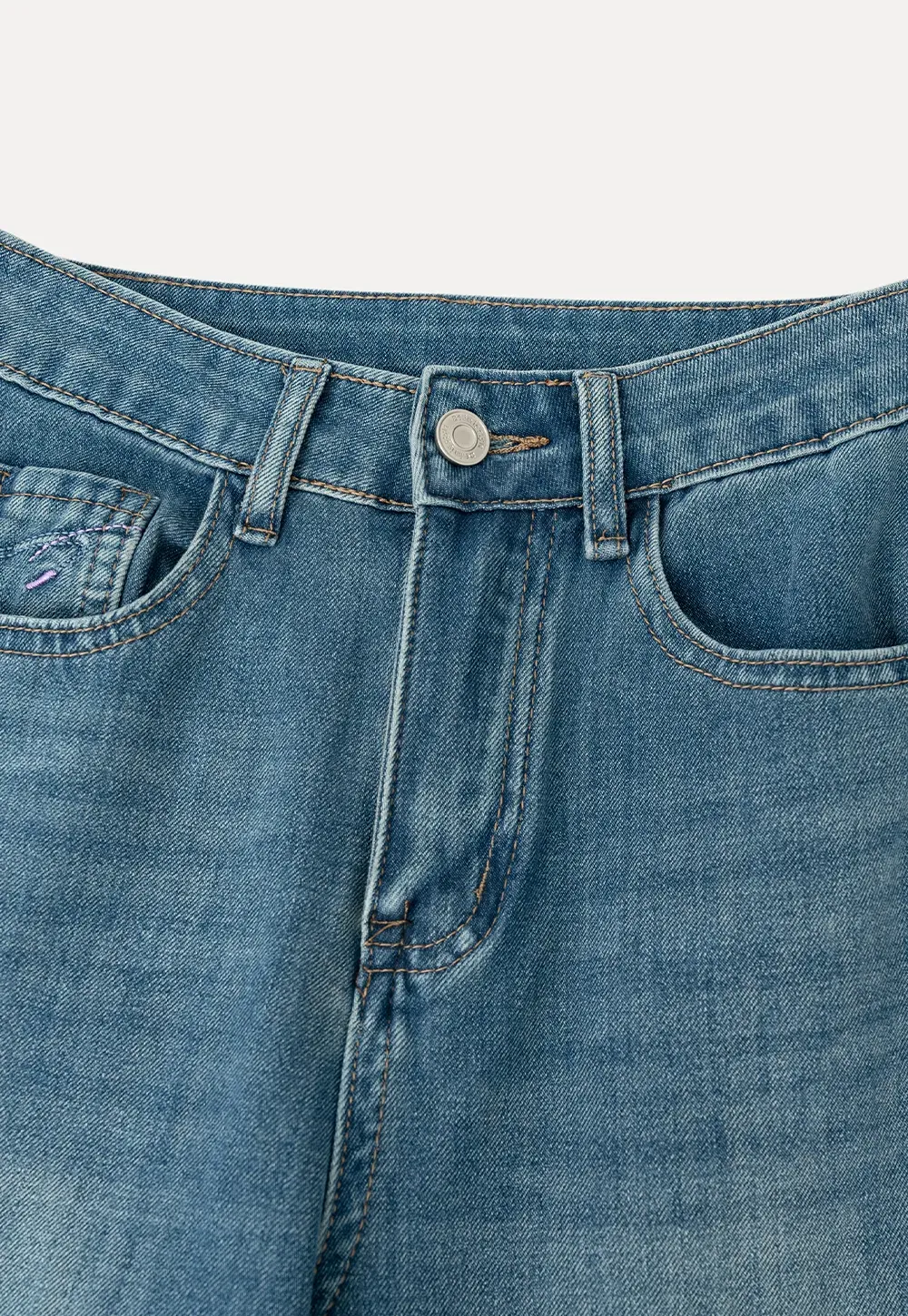 Cropped Flare Leg Denim Jeans
