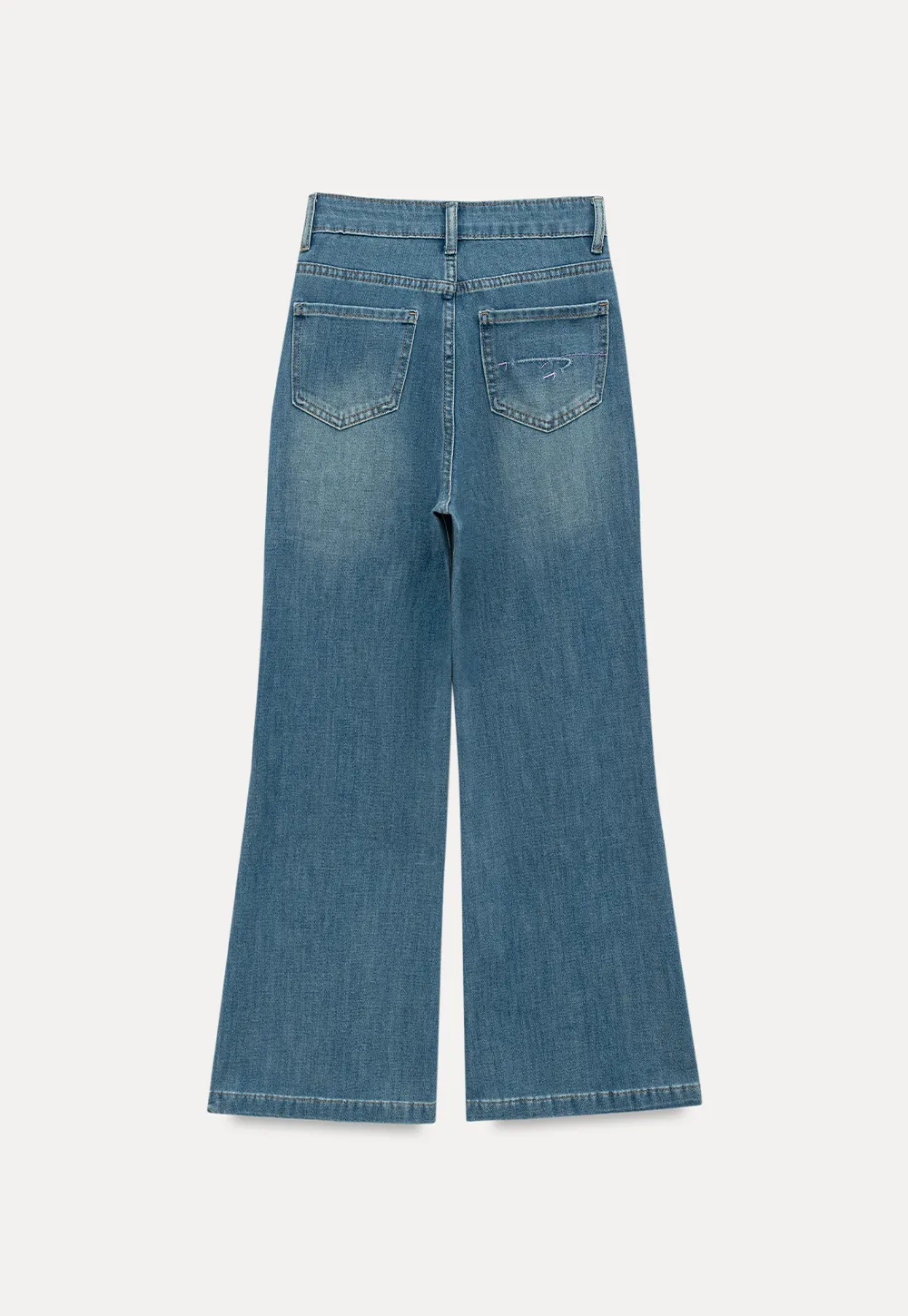 Cropped Flare Leg Denim Jeans