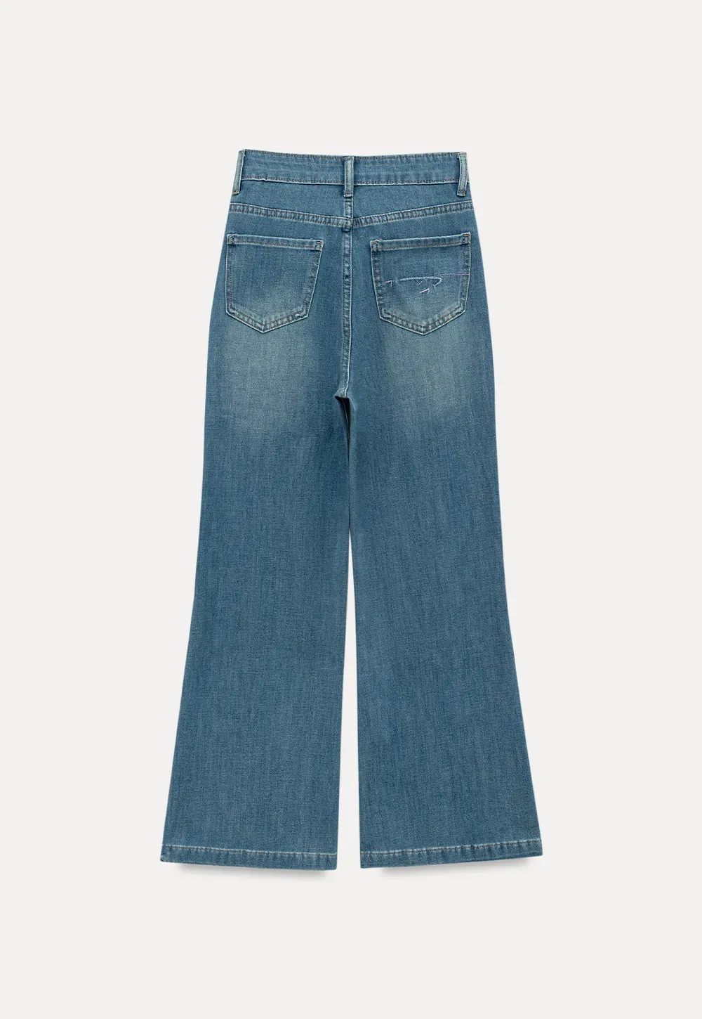 Cropped Flare Leg Denim Jeans