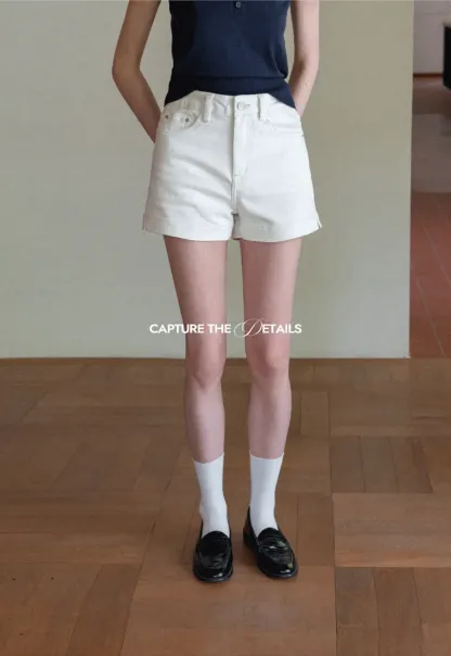 High Waist Cropped Denim Shorts